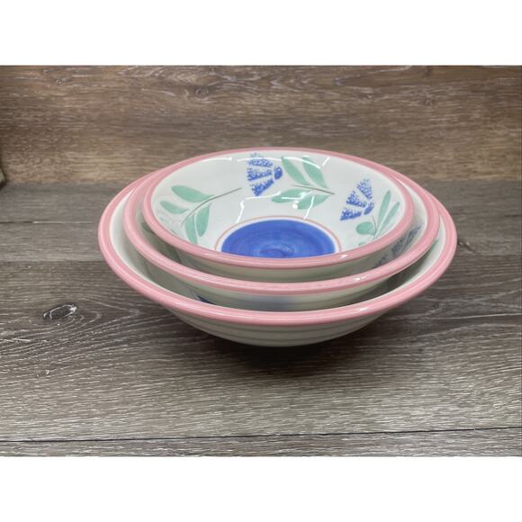 Villa Romana Pasta Bowls Set of 3 Italy Handpainted - Picture 4 of 10